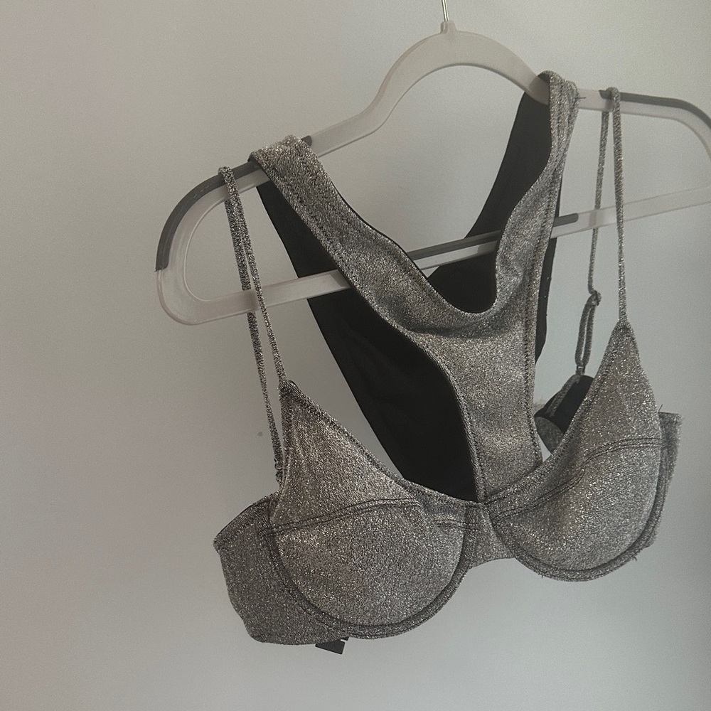 Triangl Swimwear Sparkling Silver and Black Bikini